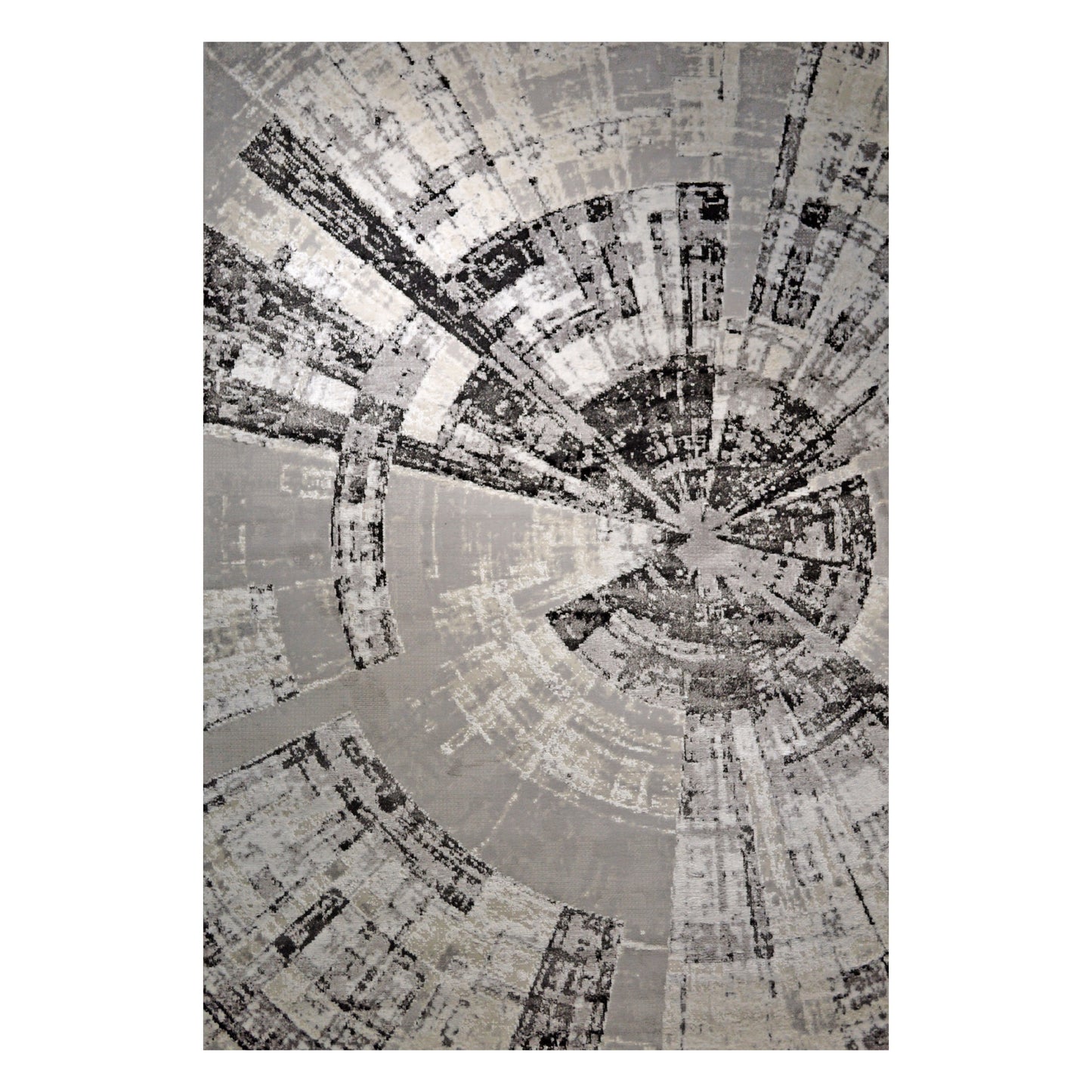ANTIK Collection Grey P Anthracite and Black Warp Rug