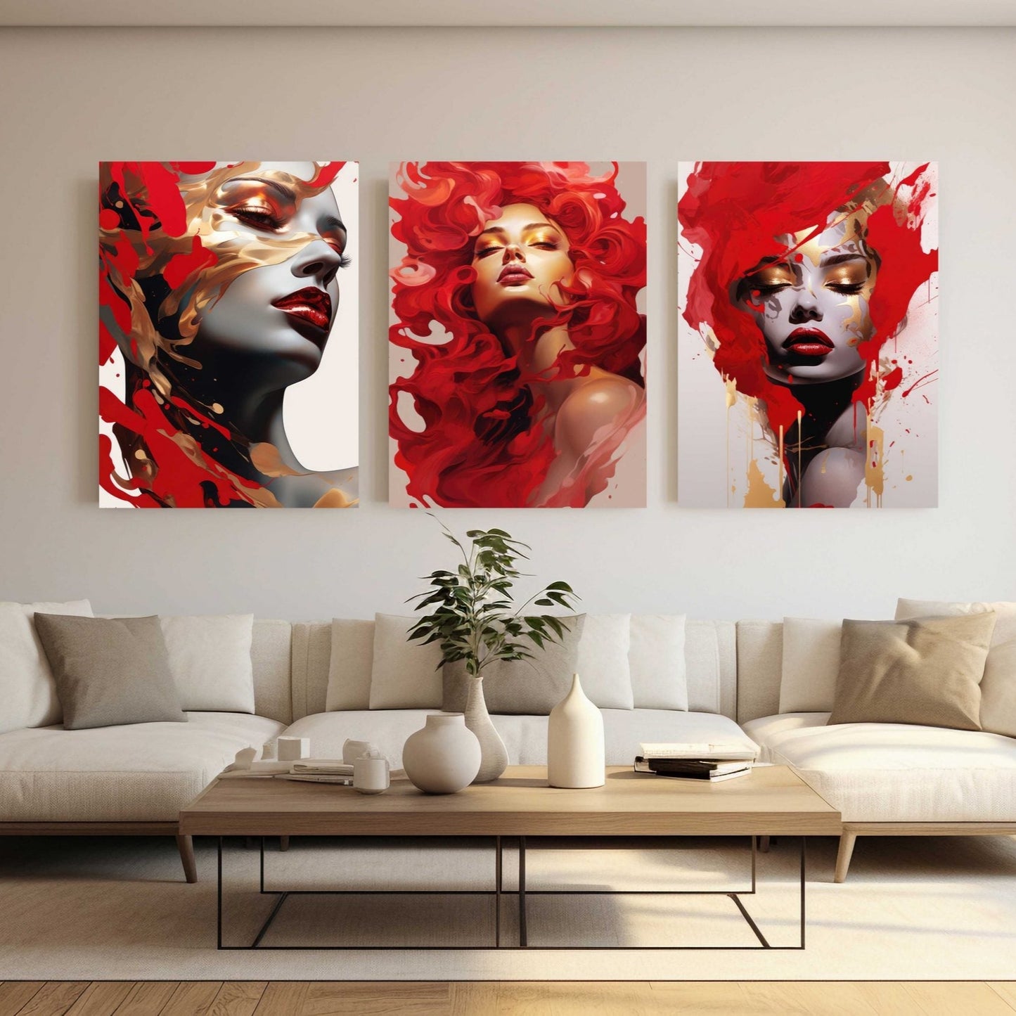 NC-116 VELEX Woman with Red Hair Modern Acrylic Wall Art
