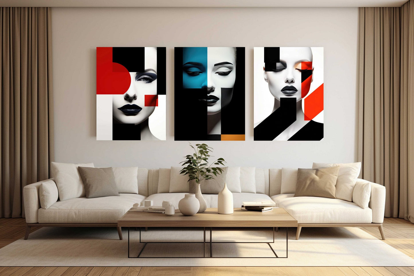 NC-110 XYLAR Mosaic Woman Modern Acrylic Wall Art