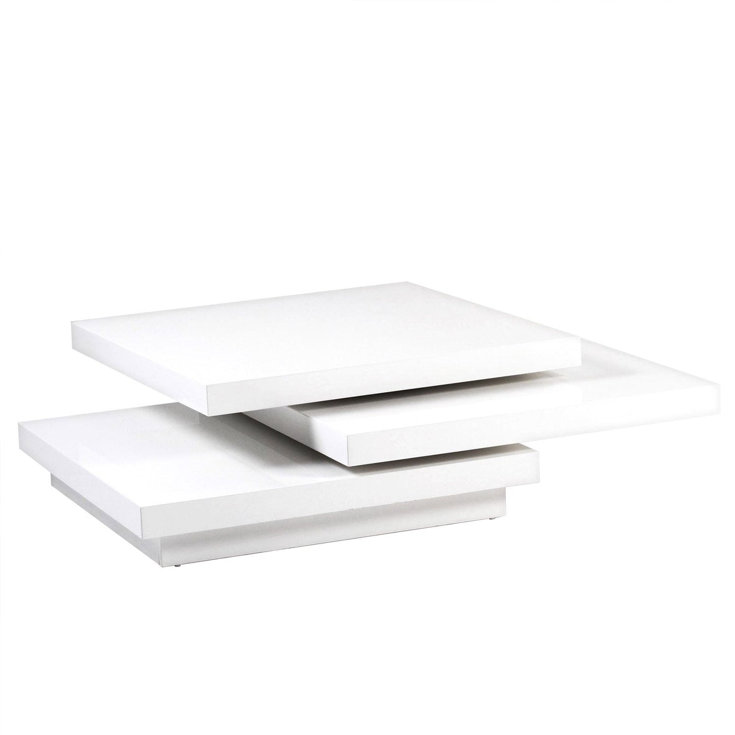 C-636 Glossy White Square Swivel Coffee Table