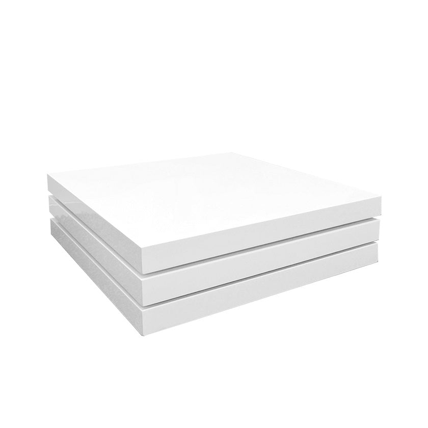 C-636 Glossy White Square Swivel Coffee Table