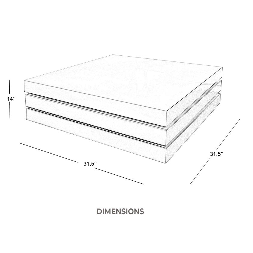 C-636 Glossy White Square Swivel Coffee Table
