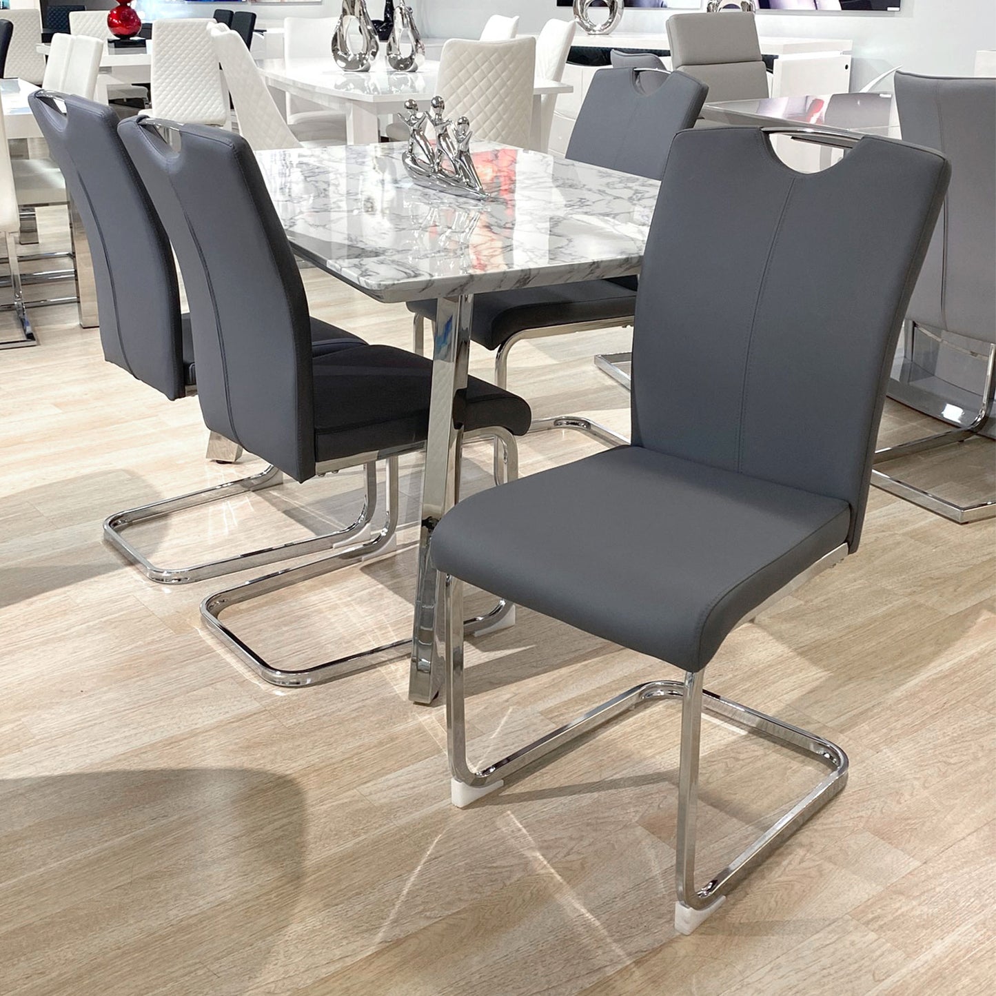 C-640 SALEM Grey Dining Chair With Top Handle