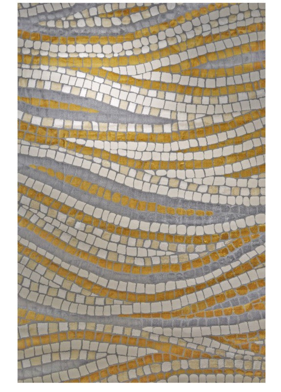 GS-7966 GOL FLORANCE Collection Reed Gold and Grey Rug
