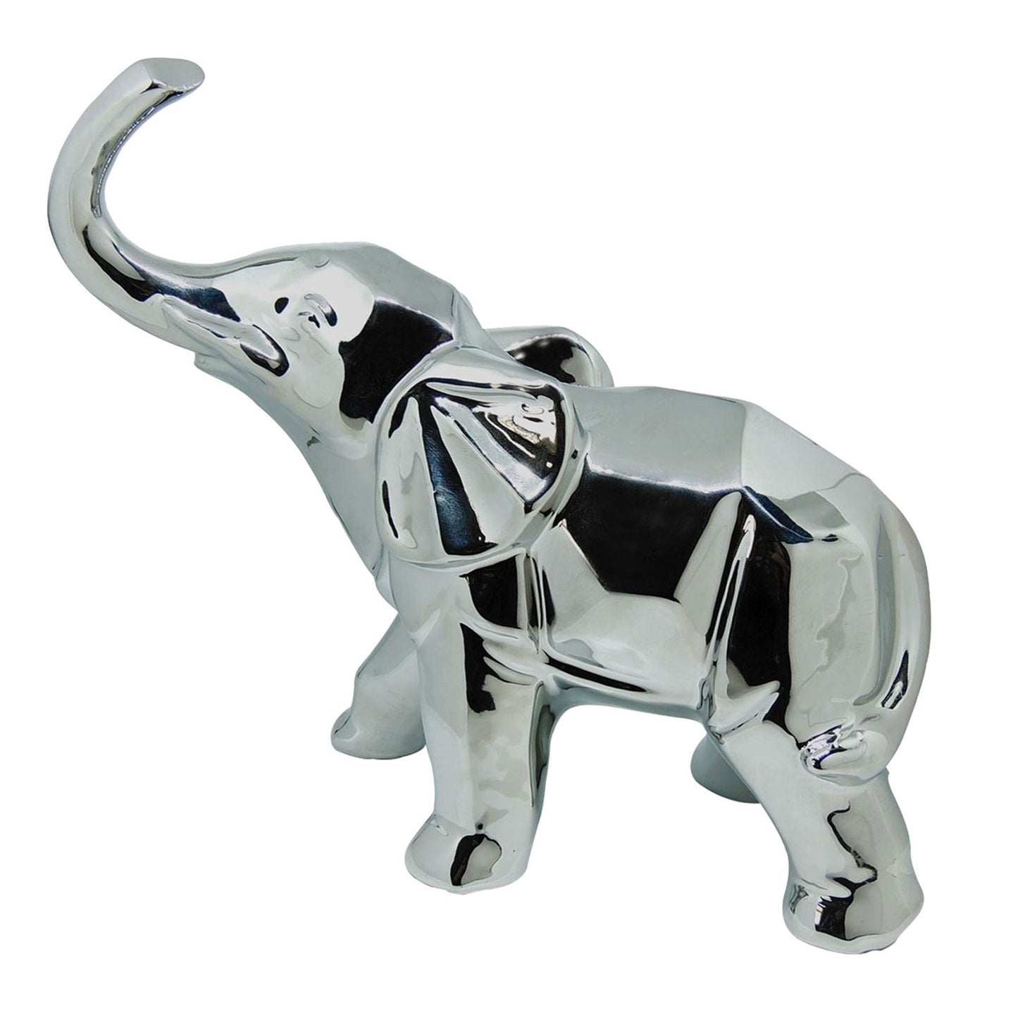 G741 BRIO Elephant Statue Silver Modern Decor