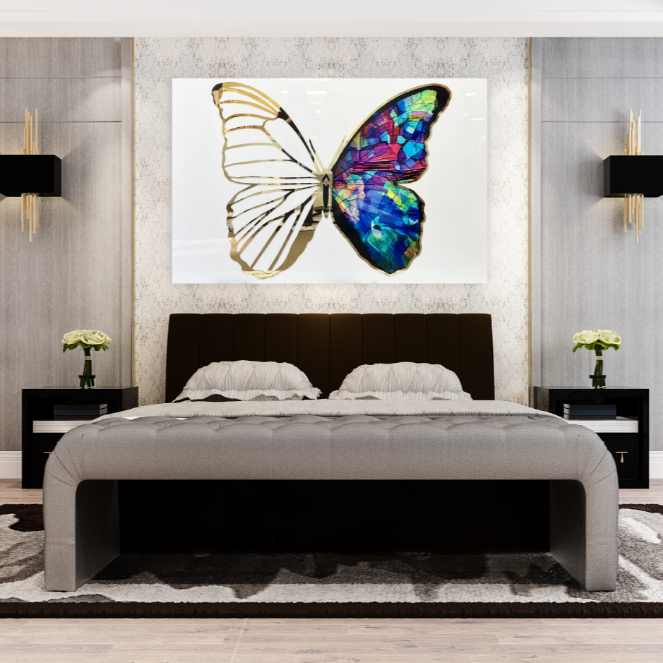 JOLIE 3D Gold Butterfly Acrylic Mirror Prints