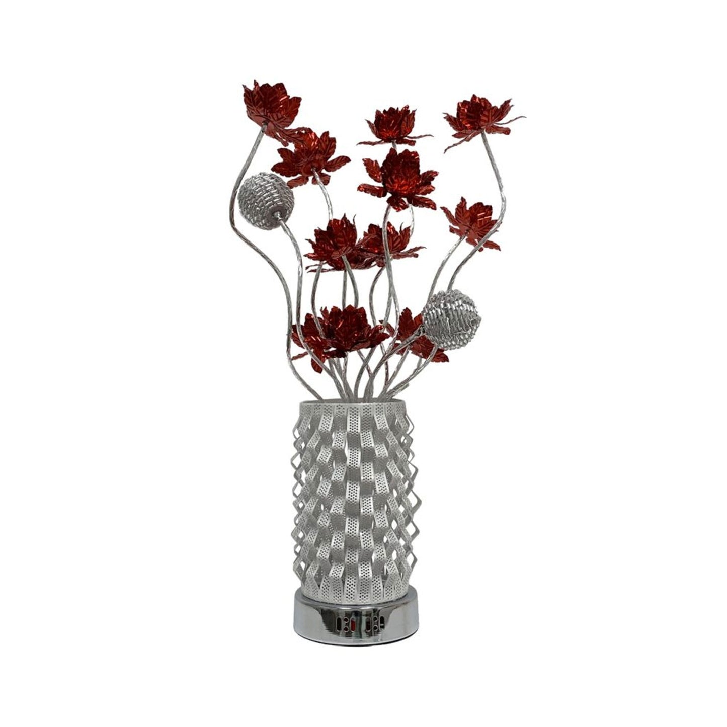 KEB110 Contemporary Table Lamp with Metal Flowers.