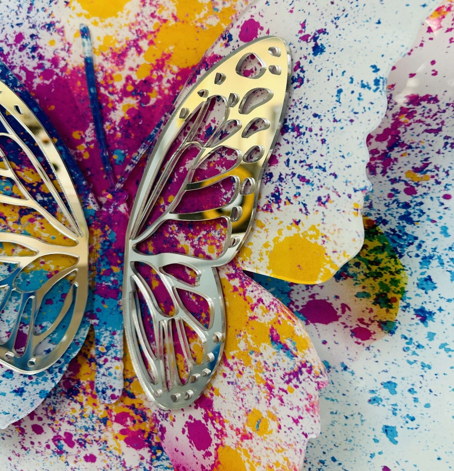 PA-3D 01 KYREL 3D White Butterfly Acrylic Mirror Prints