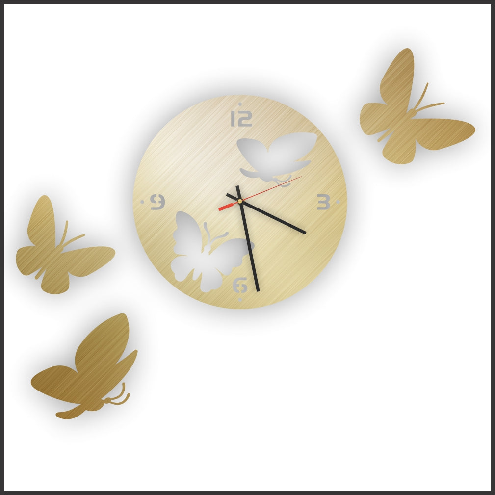 BUTTERFLY Acrylic Mirror Art Wall Clock