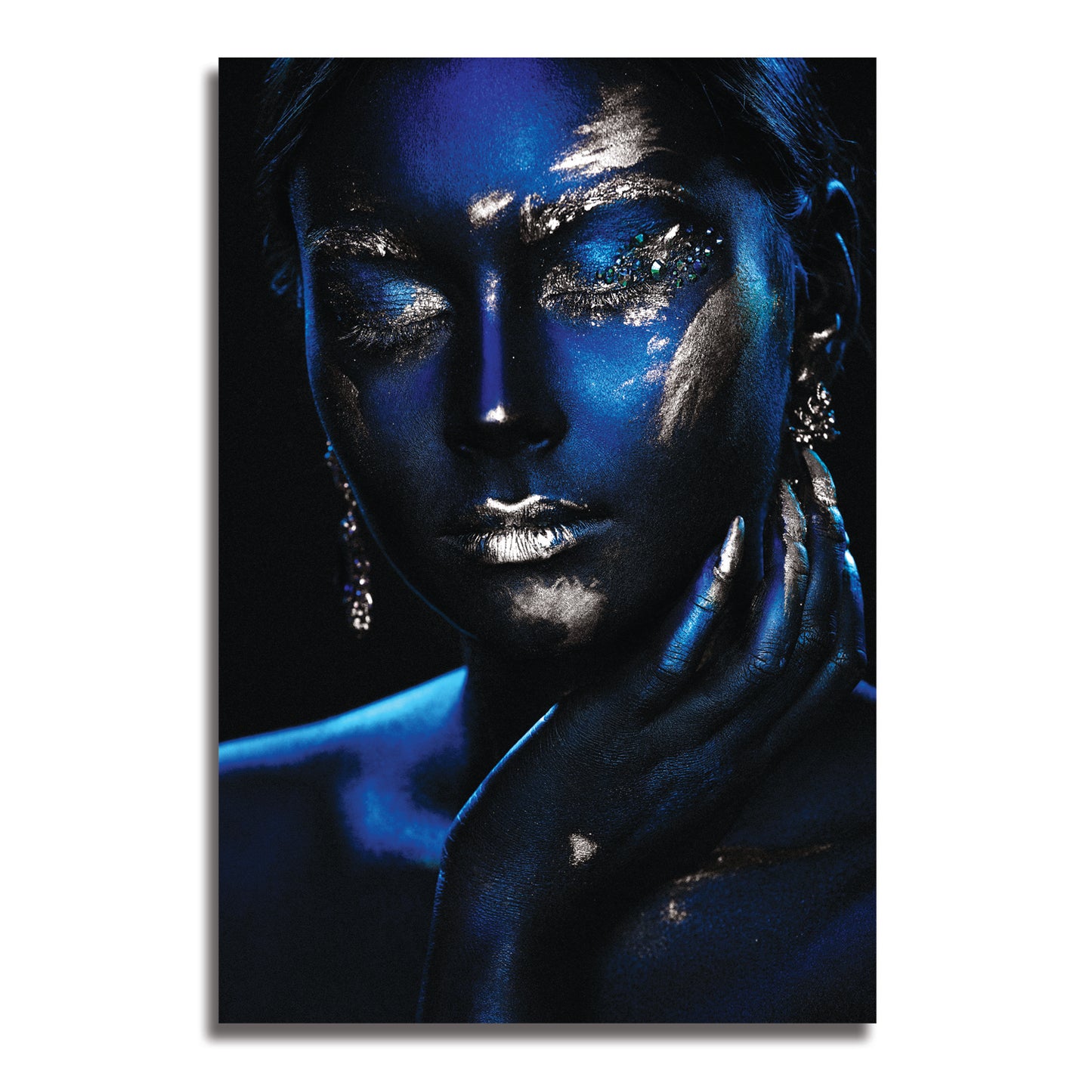SULC-171819 STARLIT Sparkling Beauty Gold or Silver Accents Modern Tempered Glass Art