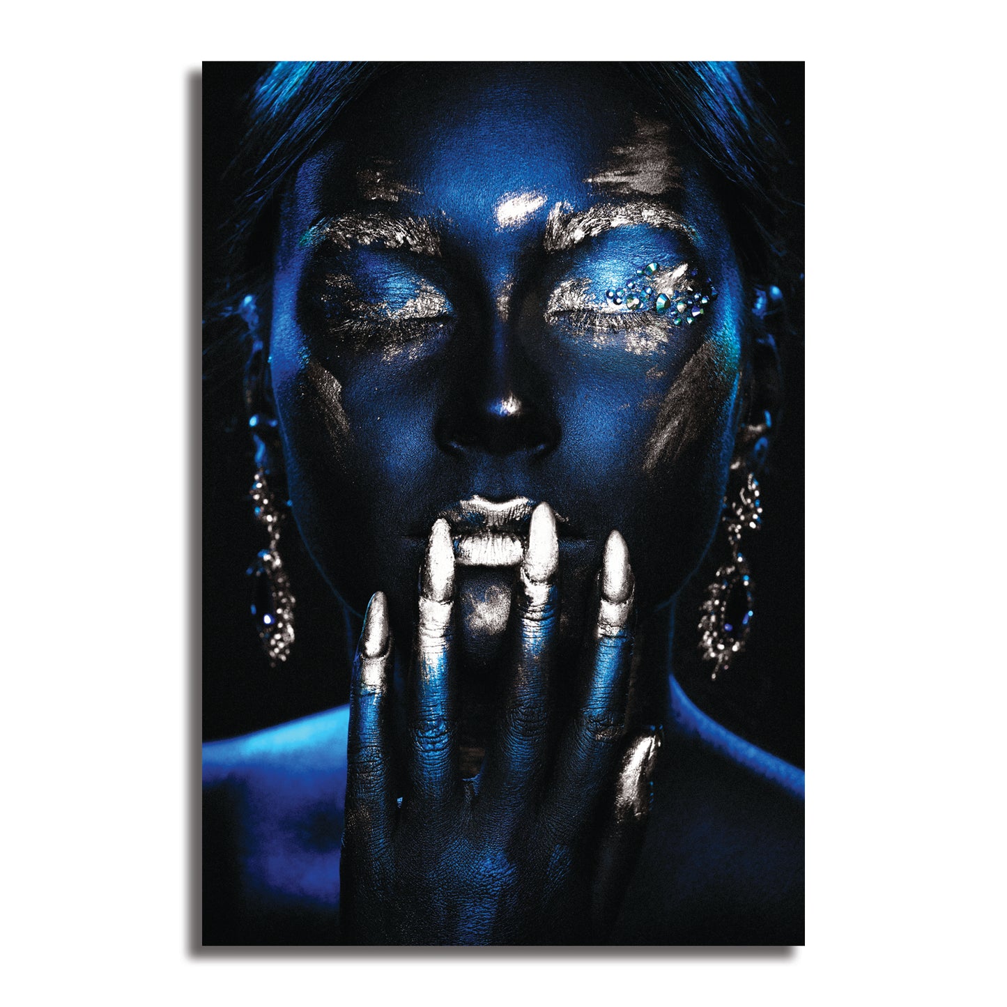 SULC-171819 STARLIT Sparkling Beauty Gold or Silver Accents Modern Tempered Glass Art