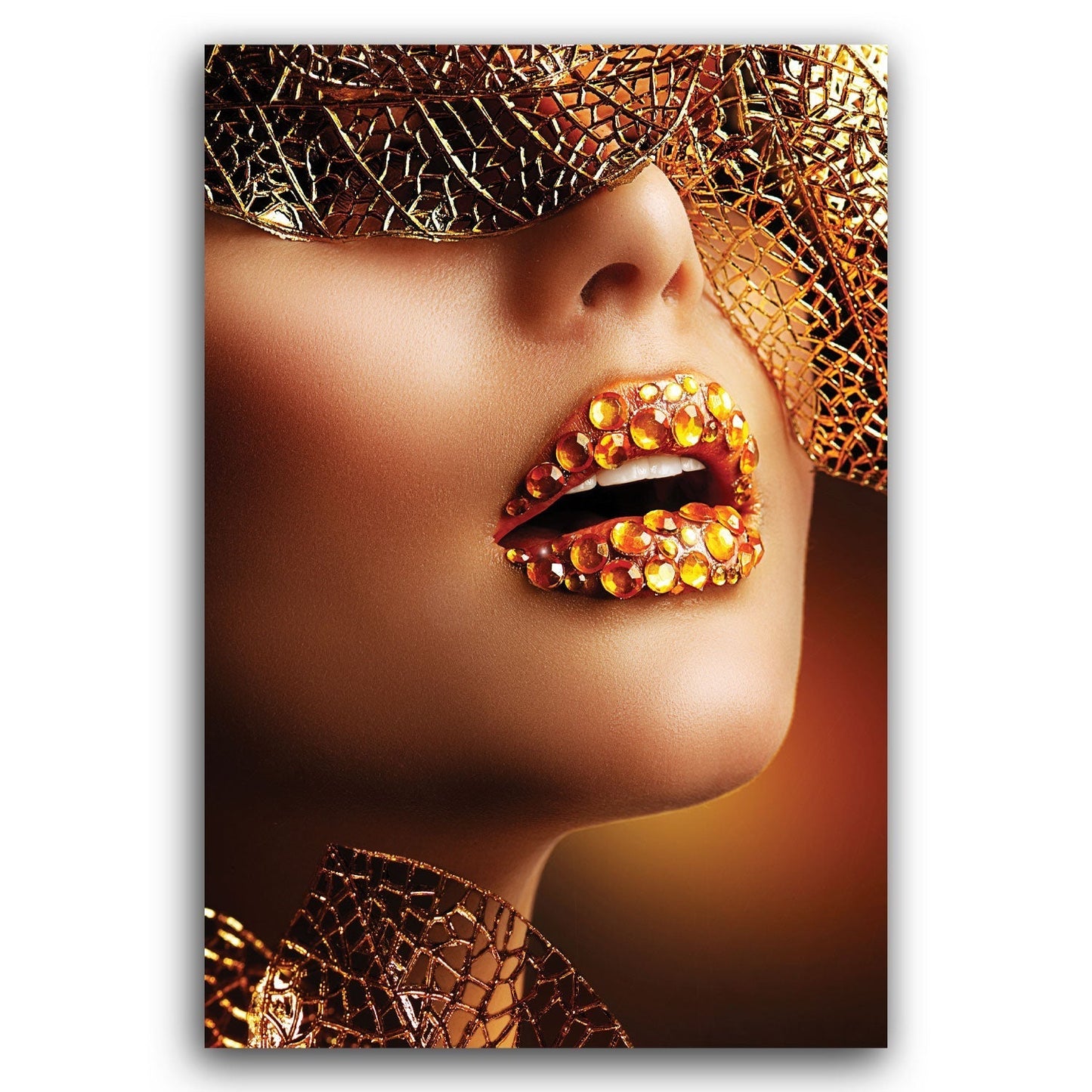 SULC-25 REGALIA Lady Adorned in Shimmering Gold Modern Wall Art TG