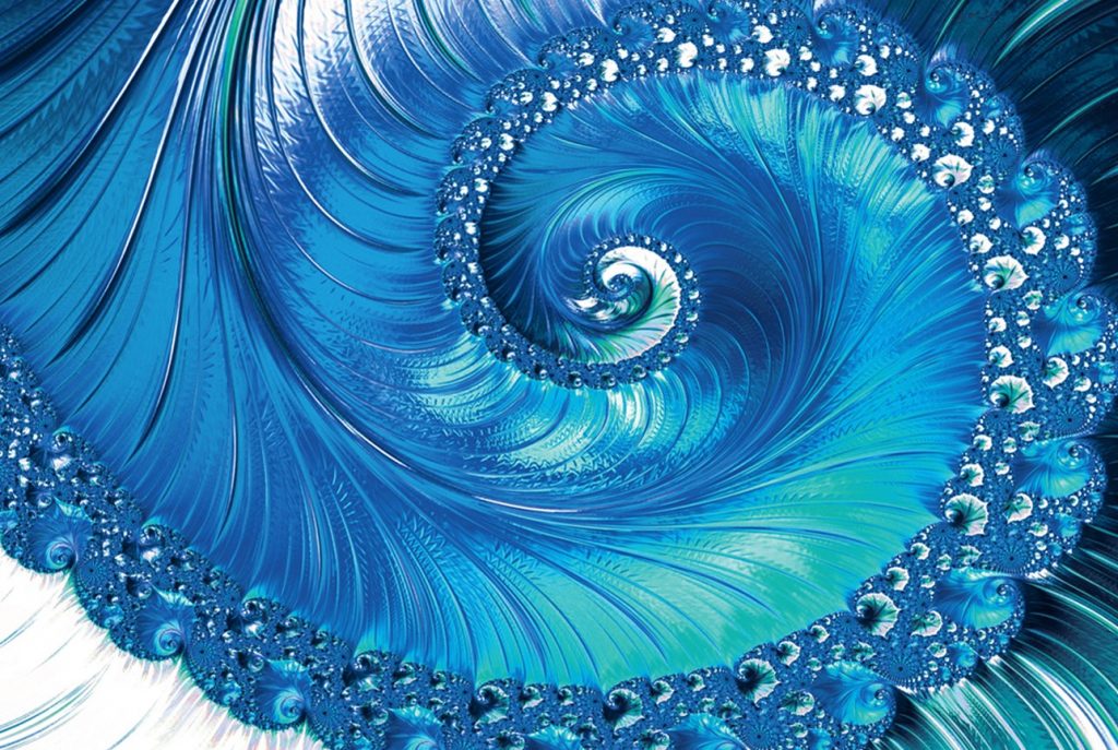 SULC-26 FIBONACCI Blue Creative Abstract Modern Wall Art TG