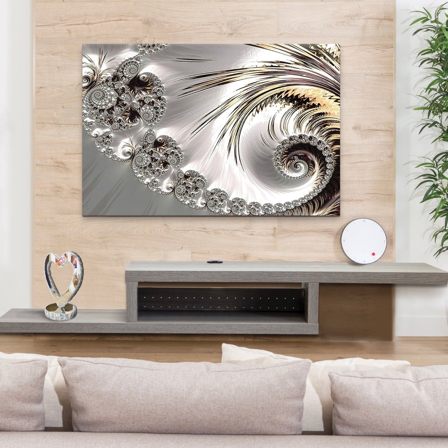 SULC-26 FIBONACCI Grey Creative Abstract Modern Wall Art TG