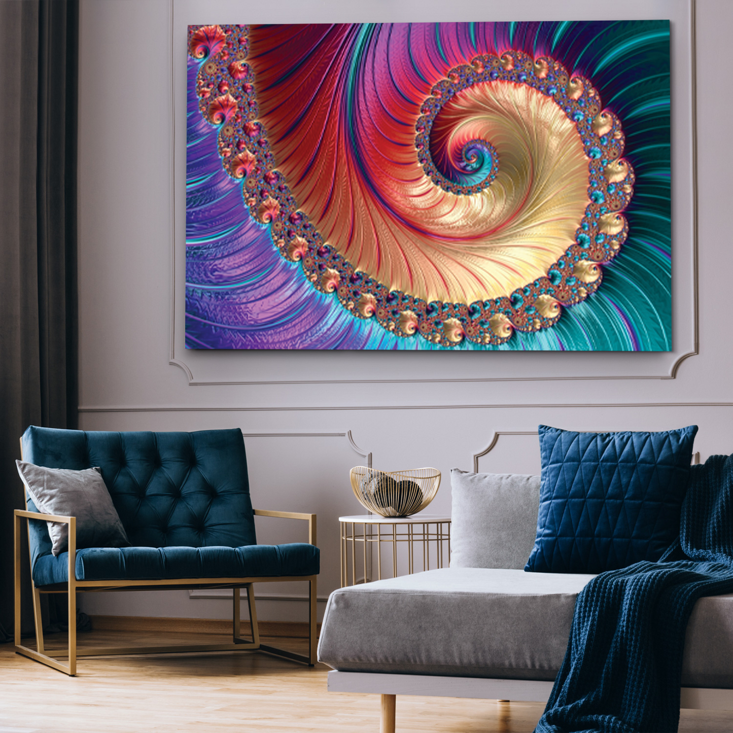 SULC-26 FIBONACCI Rainbow Creative Abstract Modern Wall Art TG