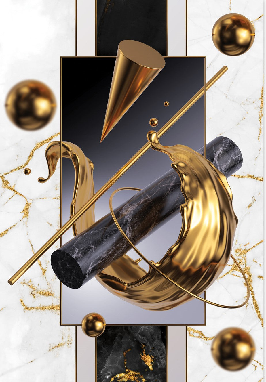 PALC-31 LEGACY Luxurious Gold Ornaments Modern Wall Art TG