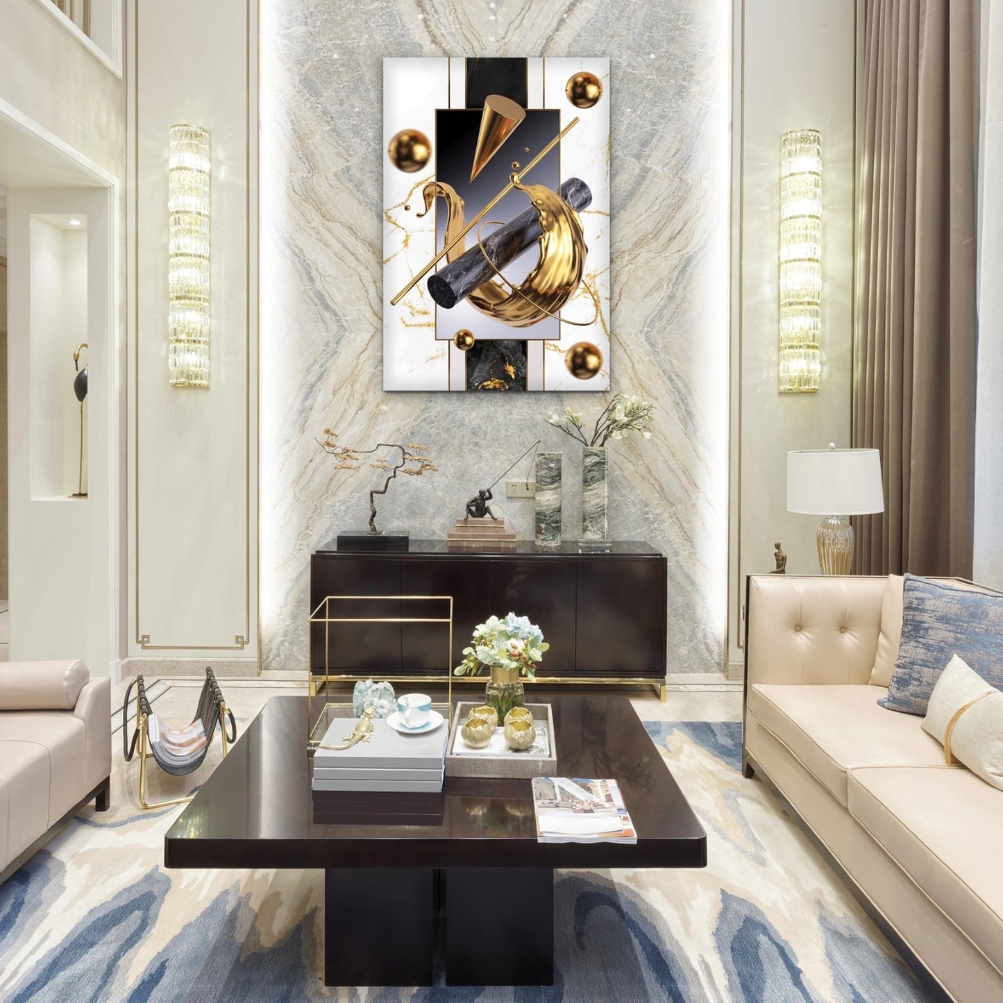 PALC-31 LEGACY Luxurious Gold Ornaments Modern Wall Art TG