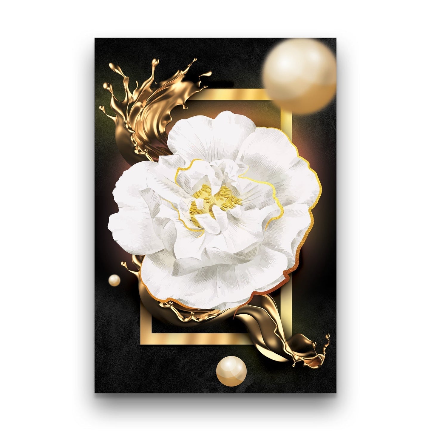 SULC-38 BLOOM White Flower Blossom Modern Wall Art TG