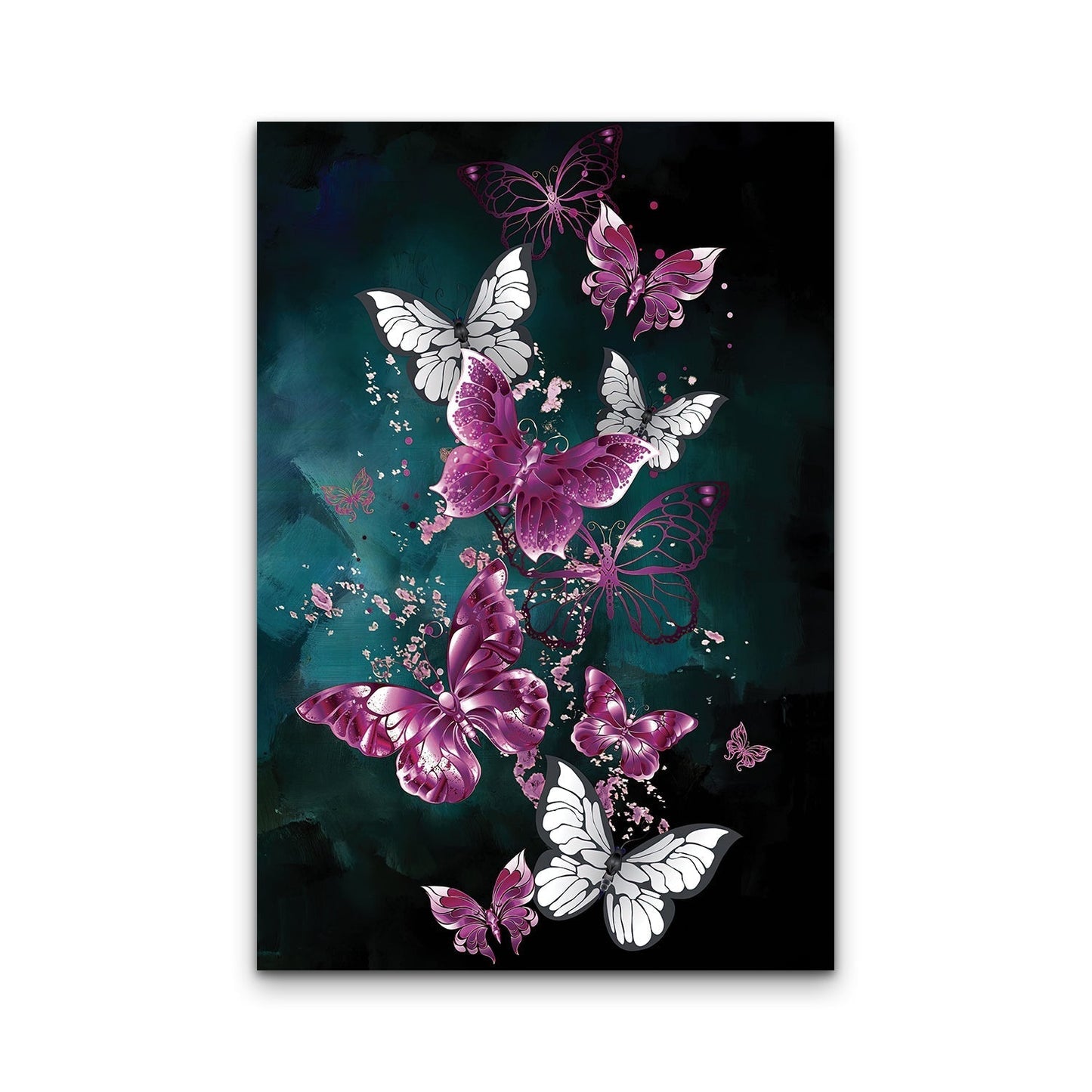 FAIRY Butterfly Modern Acrylic Wall Art Purple / Gold