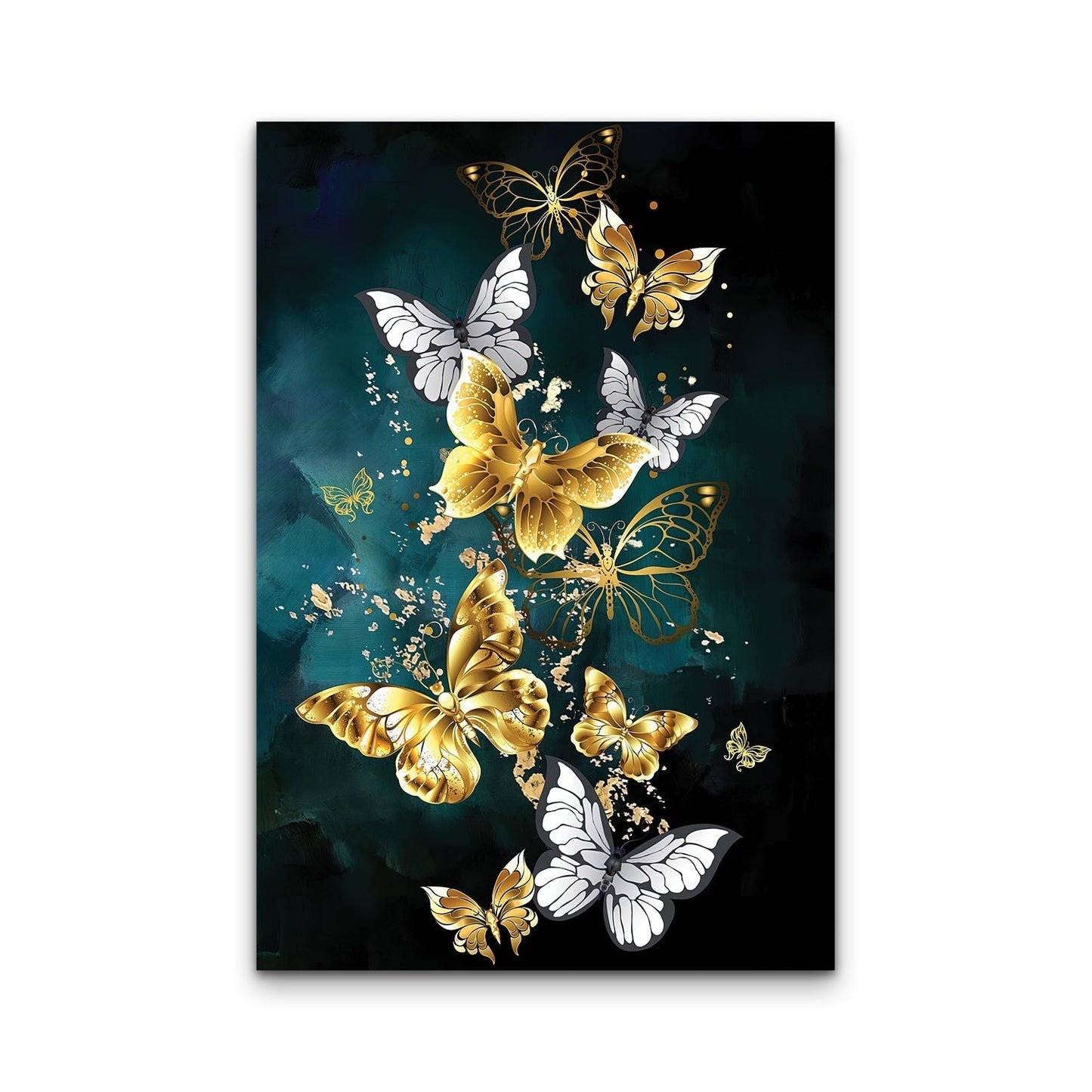 FAIRY Butterfly Modern Acrylic Wall Art Purple / Gold