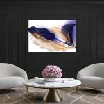 LEAVES Gold, Black/Red/Blue/Turquoise Feather Modern Wall Art TG