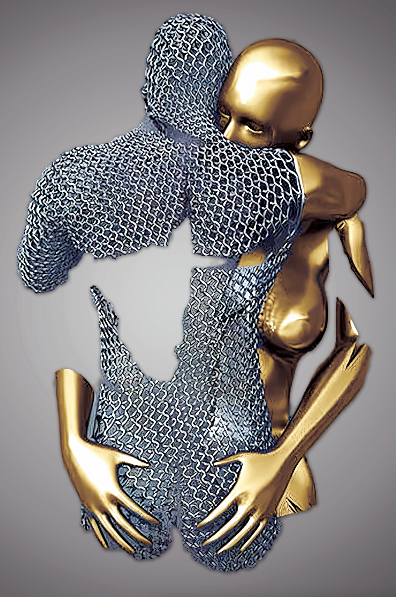 SULC-48 MAYA Gold Romantic Figures Modern Wall Art TG