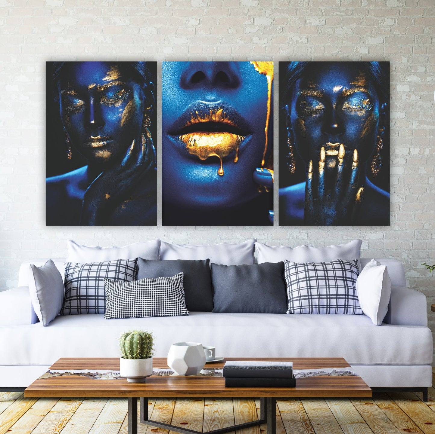 SULC-171819 STARLIT Sparkling Beauty Gold or Silver Accents Modern Tempered Glass Art
