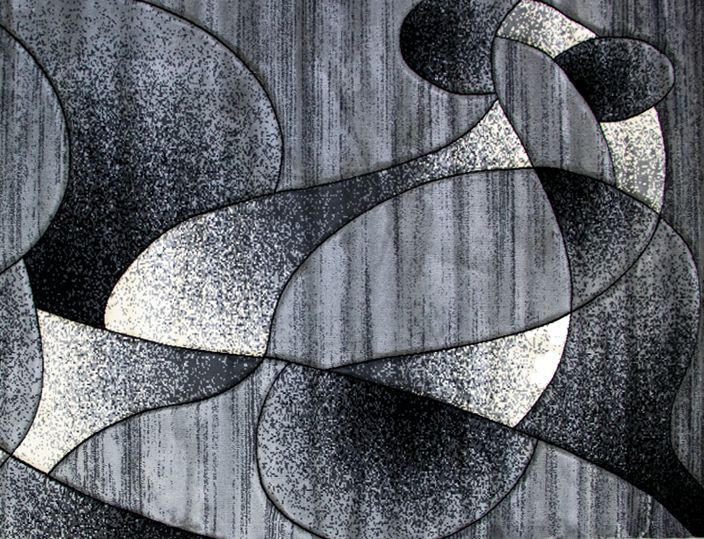 MARLY Grey white Polypropylene Area Rug