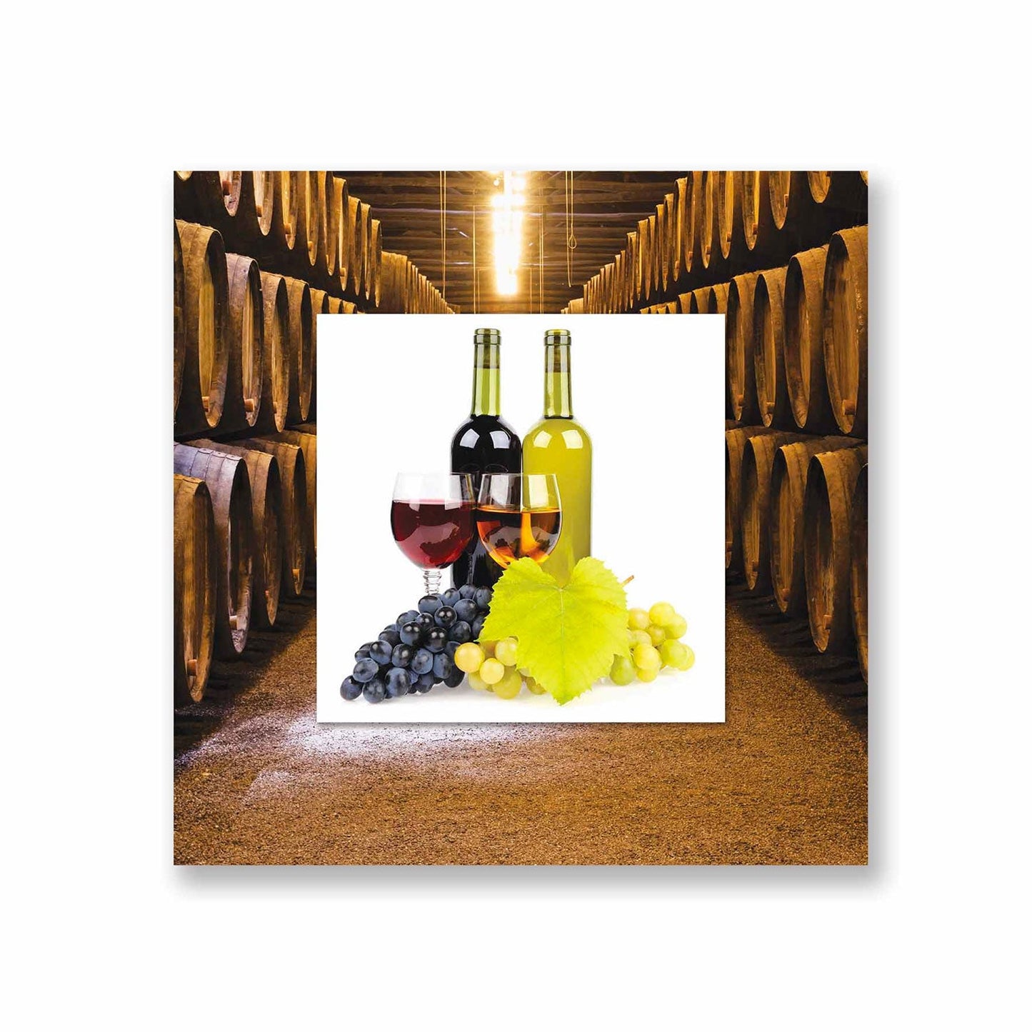 QUORO Wine & Grapes with Background Miniature Fine Acrylic Wall Art
