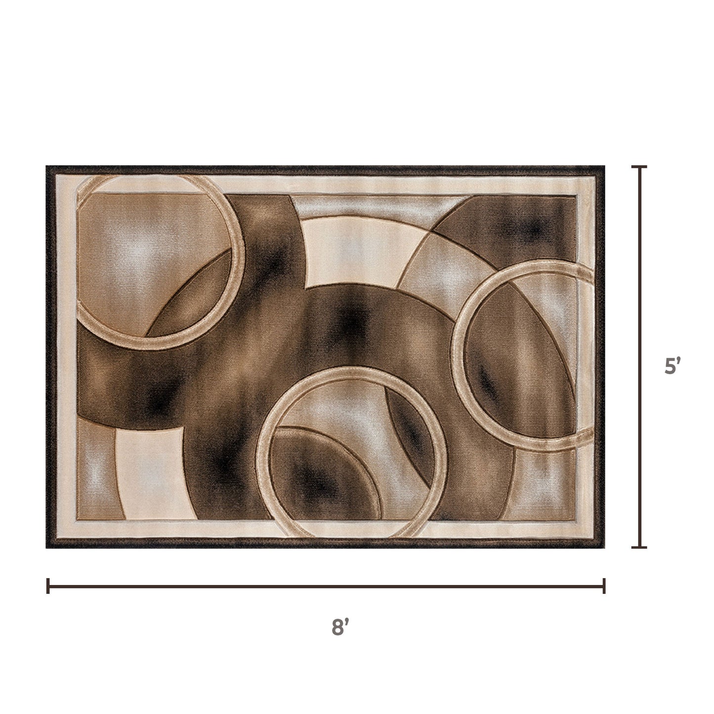 GRGM26 MOCHA Brown Beige Polypropylene Area Rug