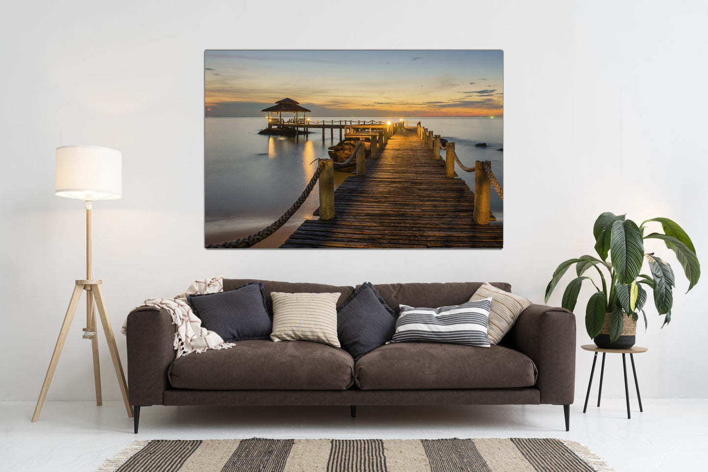 NC-06 PIER Bridge Between Sunset Modern Wall Art TG