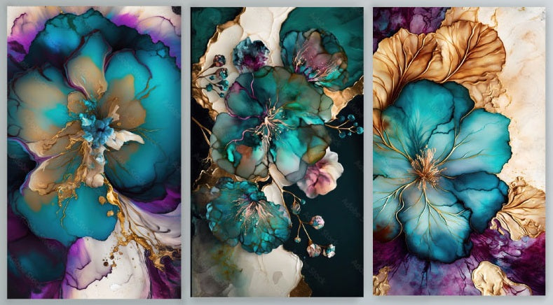 NC-101 BLOSSOMS Floral Modern Acrylic Wall Art