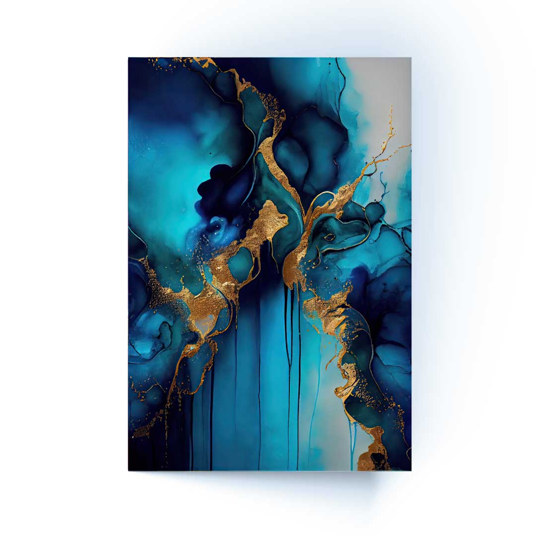NC-108 JAXON Blue Flower Splash Modern Acrylic Wall Art
