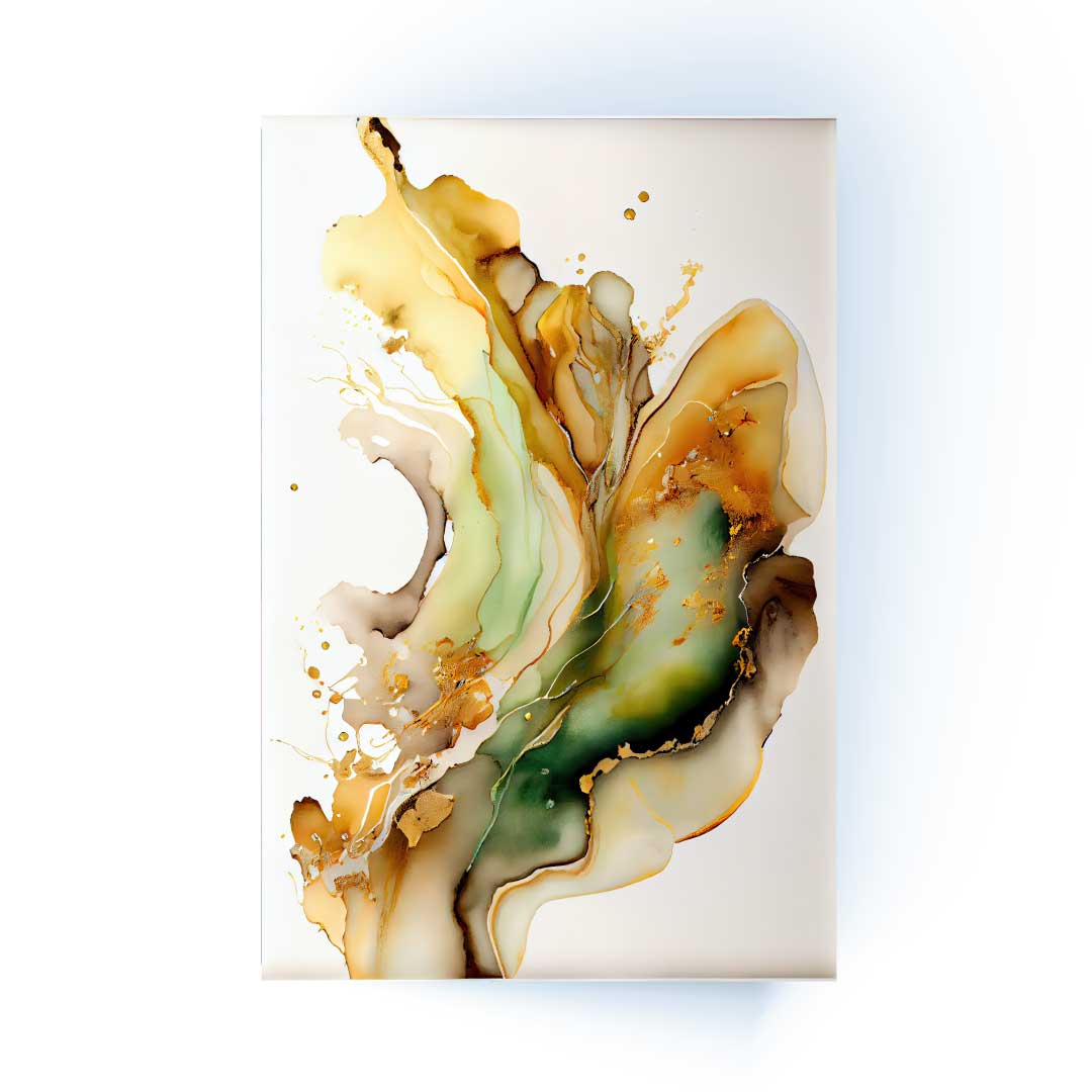 NC-109 TRIMA Green Flower Splash Modern Acrylic Wall Art