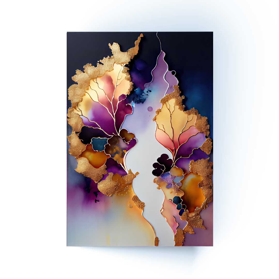 NC-111 ZYNAR Purple Flower Splash Modern Acrylic Wall Art