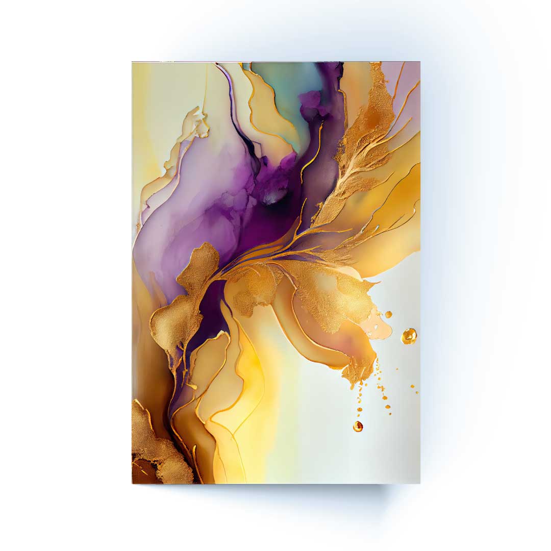 NC-111 ZYNAR Purple Flower Splash Modern Acrylic Wall Art
