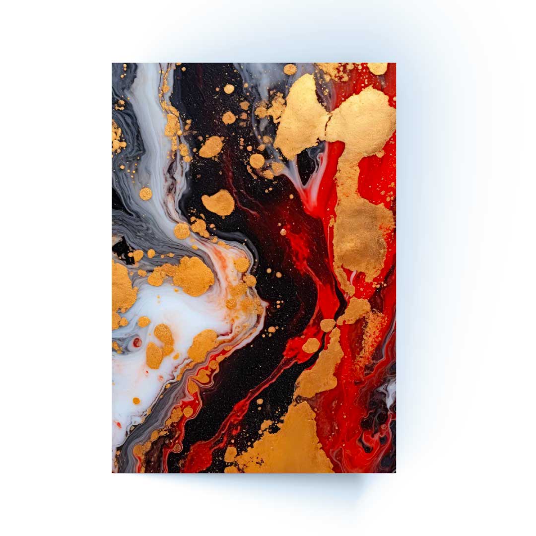 NC-118 LARYN Red Splash Modern Acrylic Wall Art