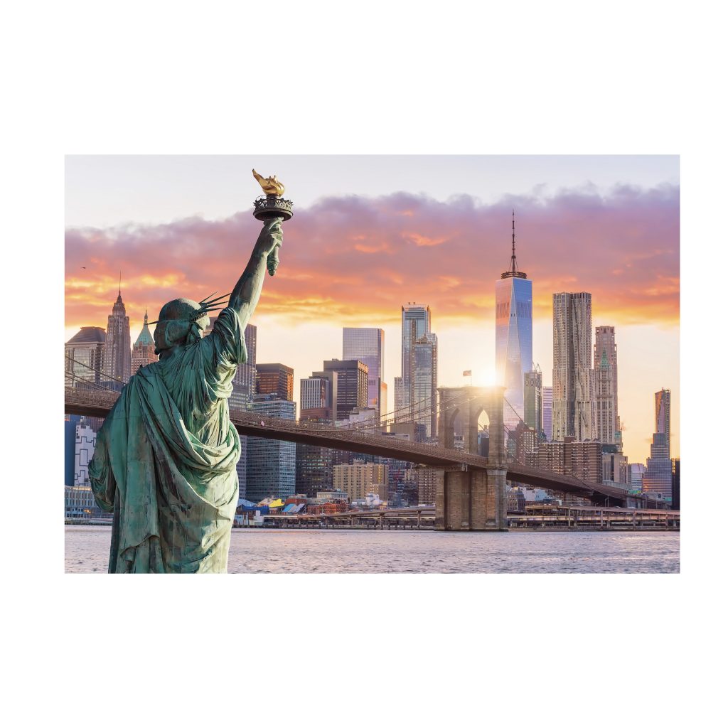 NC-16 LIBERTAS Statue of Liberty at Sunset Modern Wall Art TG