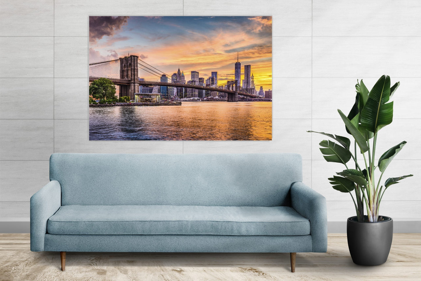 NC-17 BROOKLYN New York City Skyline Modern Wall Art TG