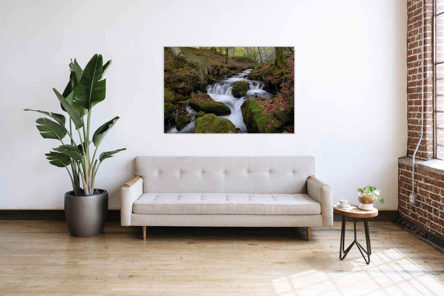 NC-18 MOSSY Stream and Forest Harmony Modern Acrylic Wall Art
