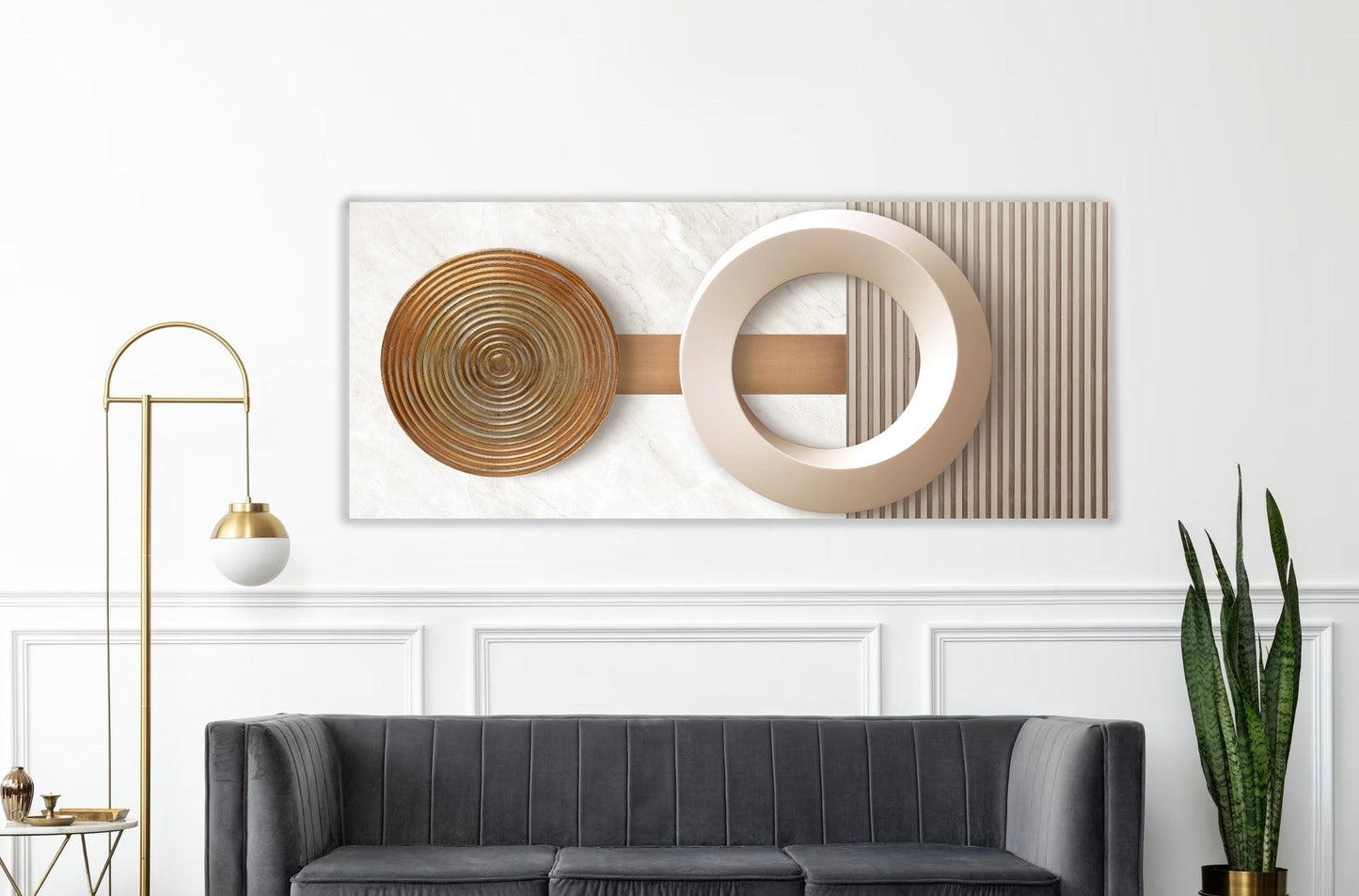 NC-25 LONE Marble With Wooden Details Wall Art Print