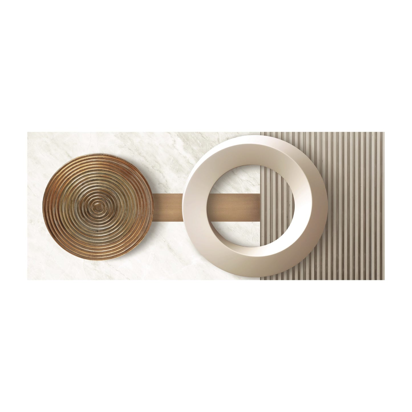 NC-25 LONE Marble With Wooden Details Wall Art Print