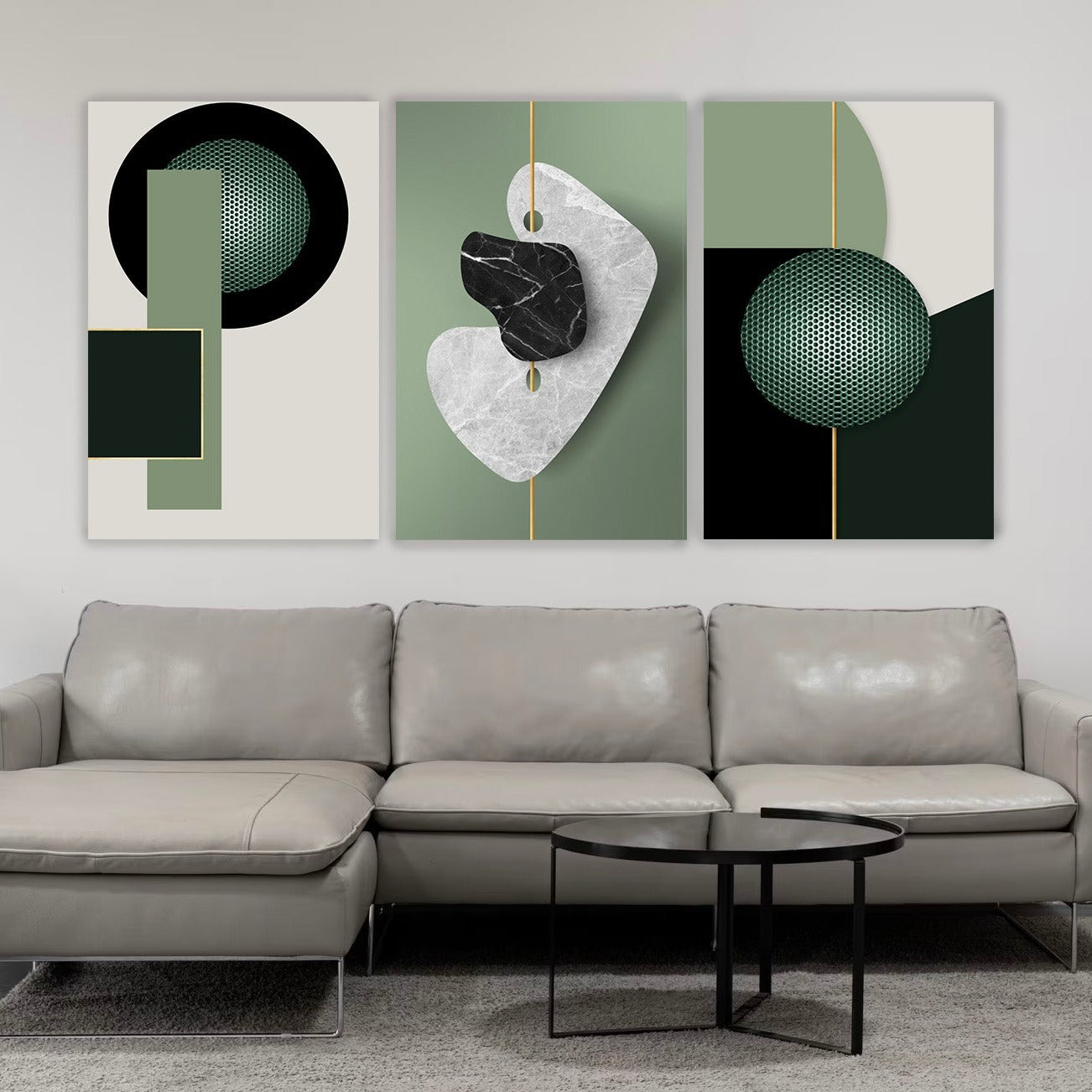 NC-28 ABE Olive Abstract Modern Wall Art TG