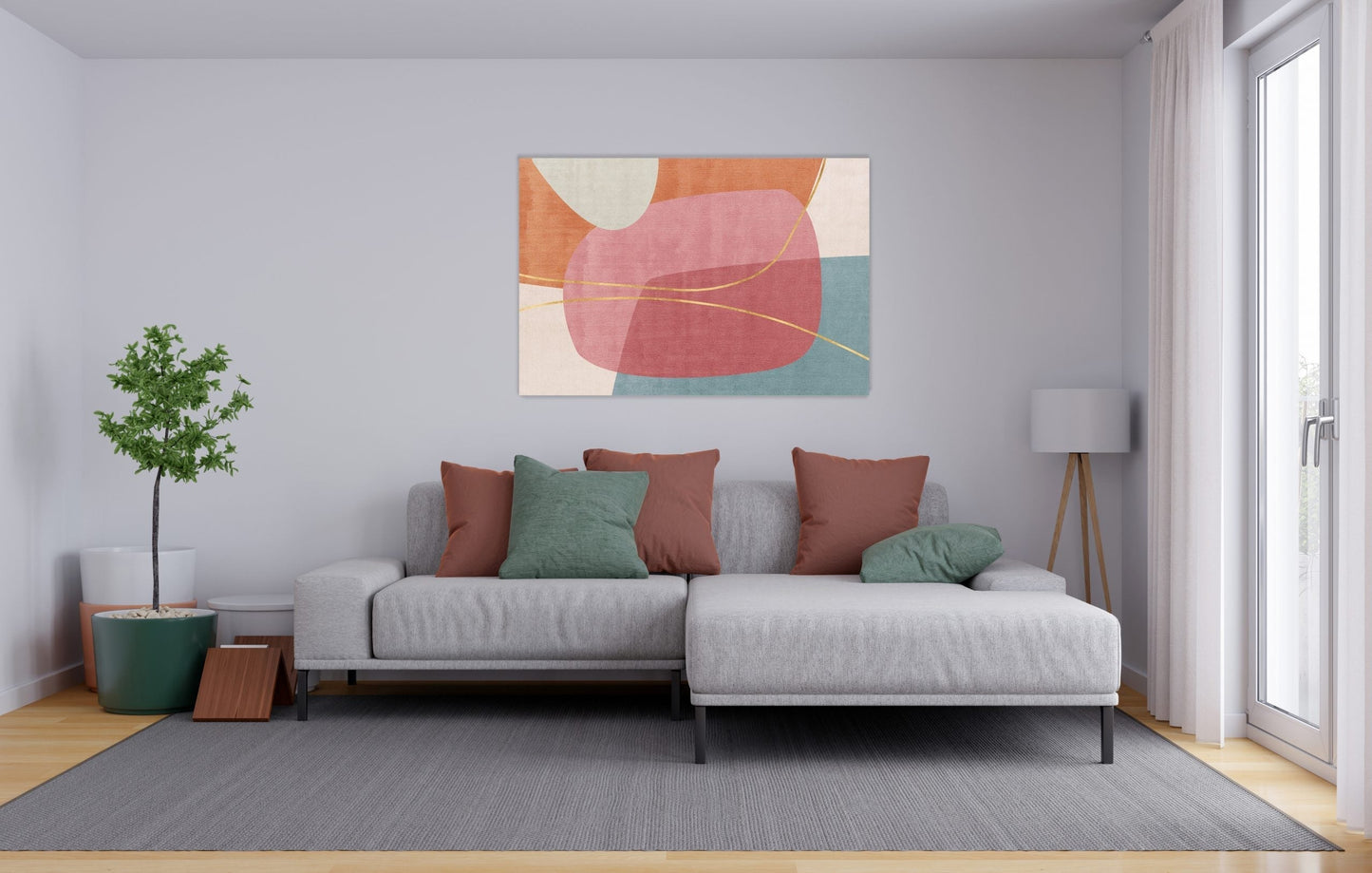 NC-30 ROSA Pink Abstract Modern Acrylic Wall Art