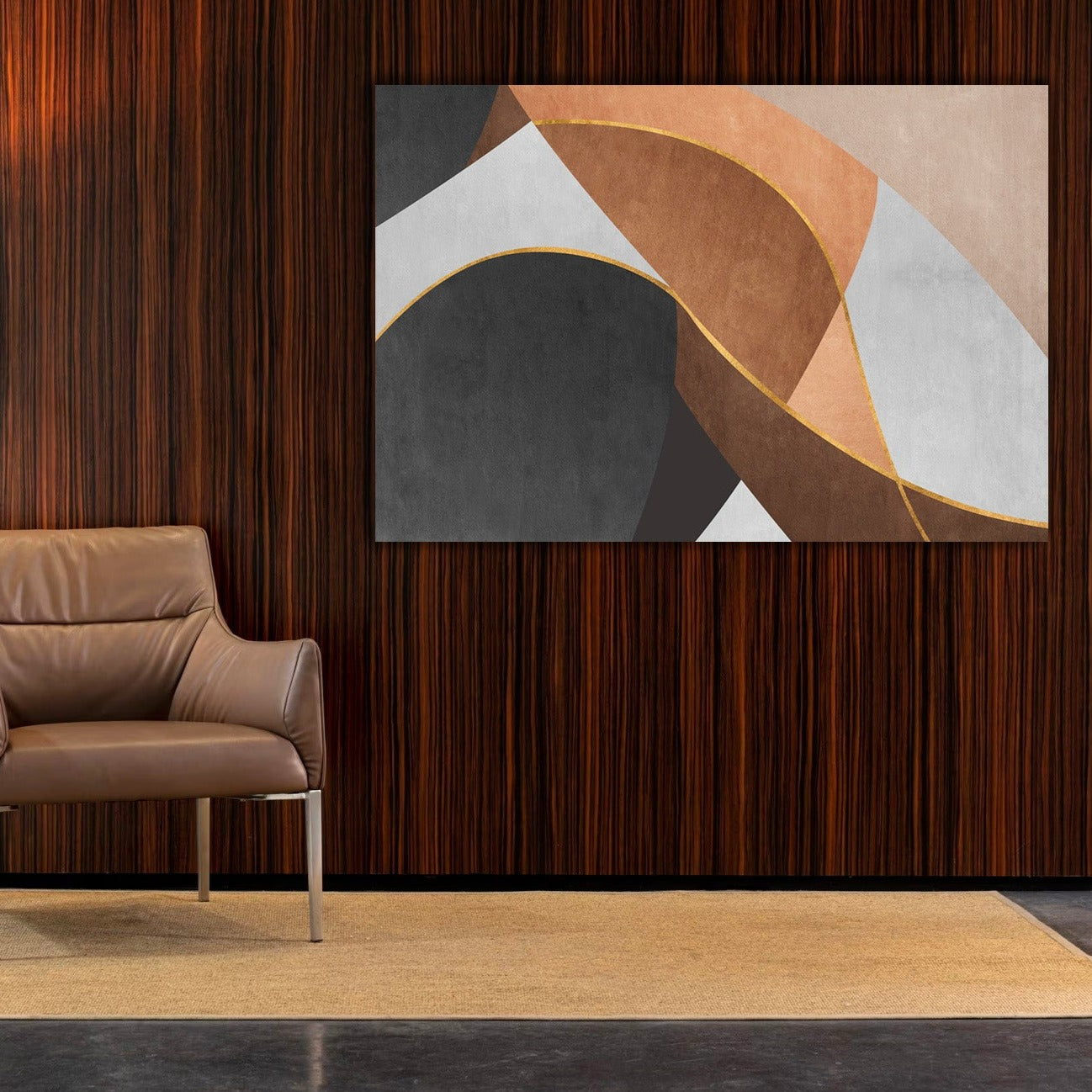 NC-31 GILDED EARTH Abstract Geometrical Modern Wall Art TG