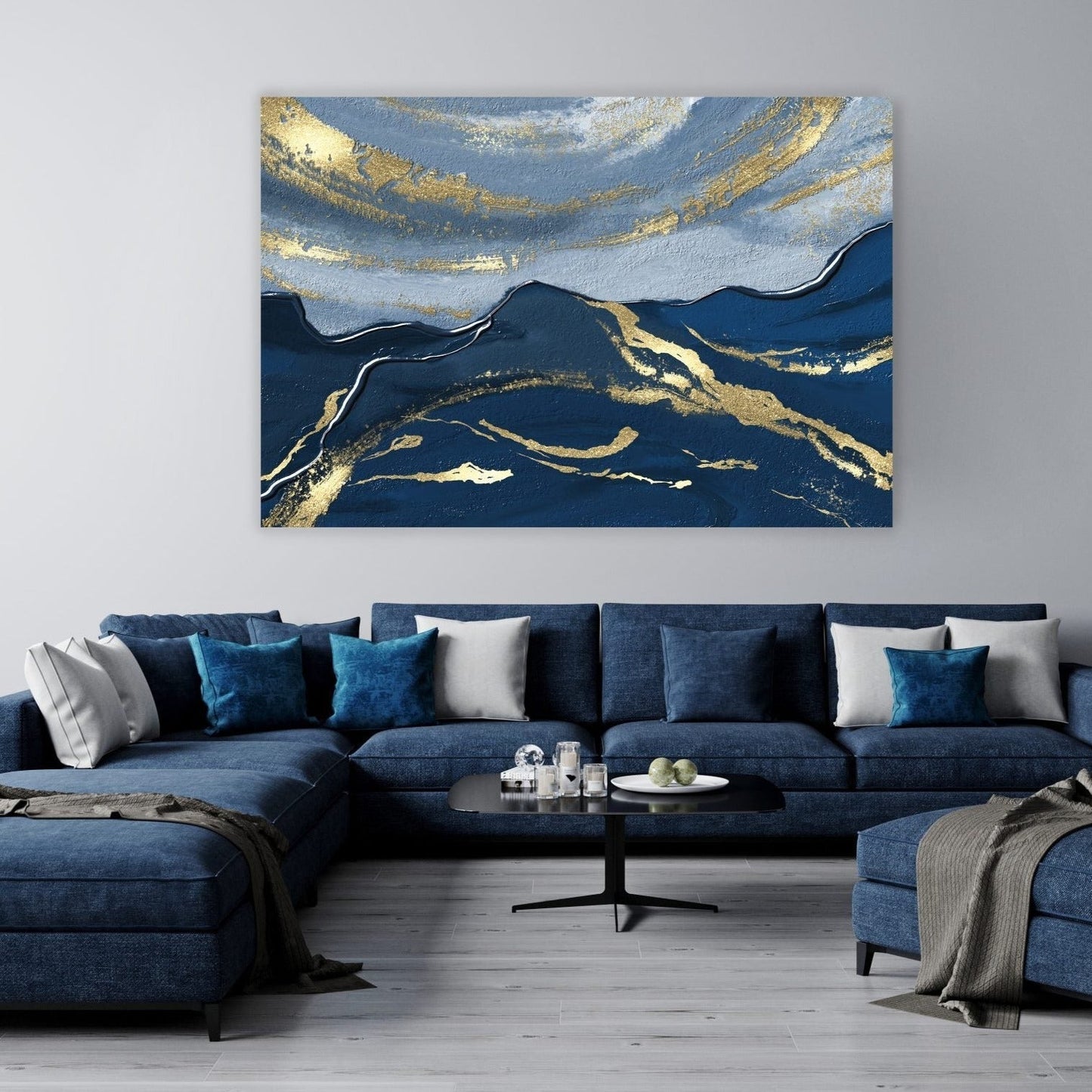 NC-34 JADE Blue Abstract Modern Wall Art TG