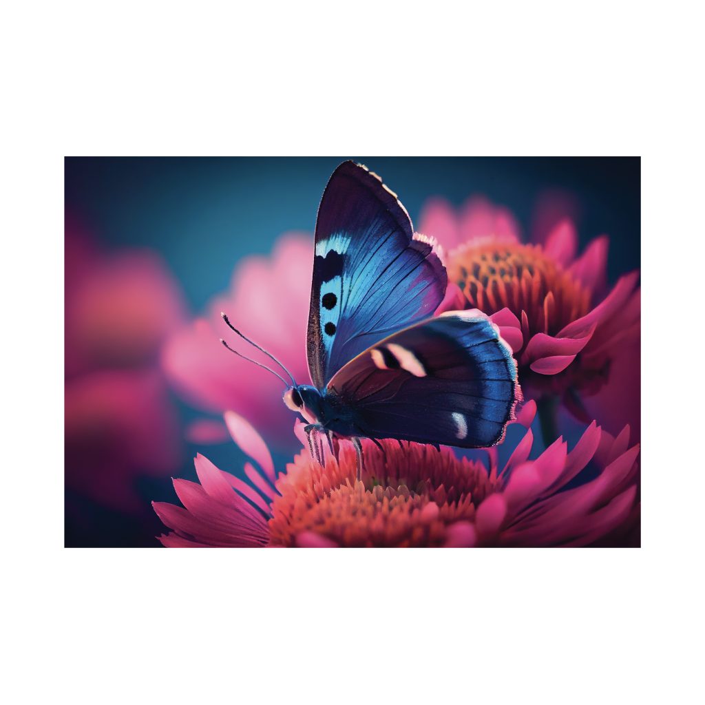 NC-36 BLOSSOM Butterfly in the Garden Modern Wall Art TG