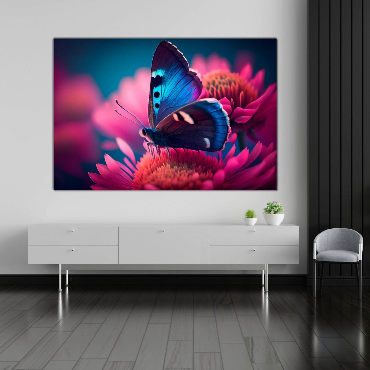 NC-36 BLOSSOM Butterfly in the Garden Modern Wall Art TG
