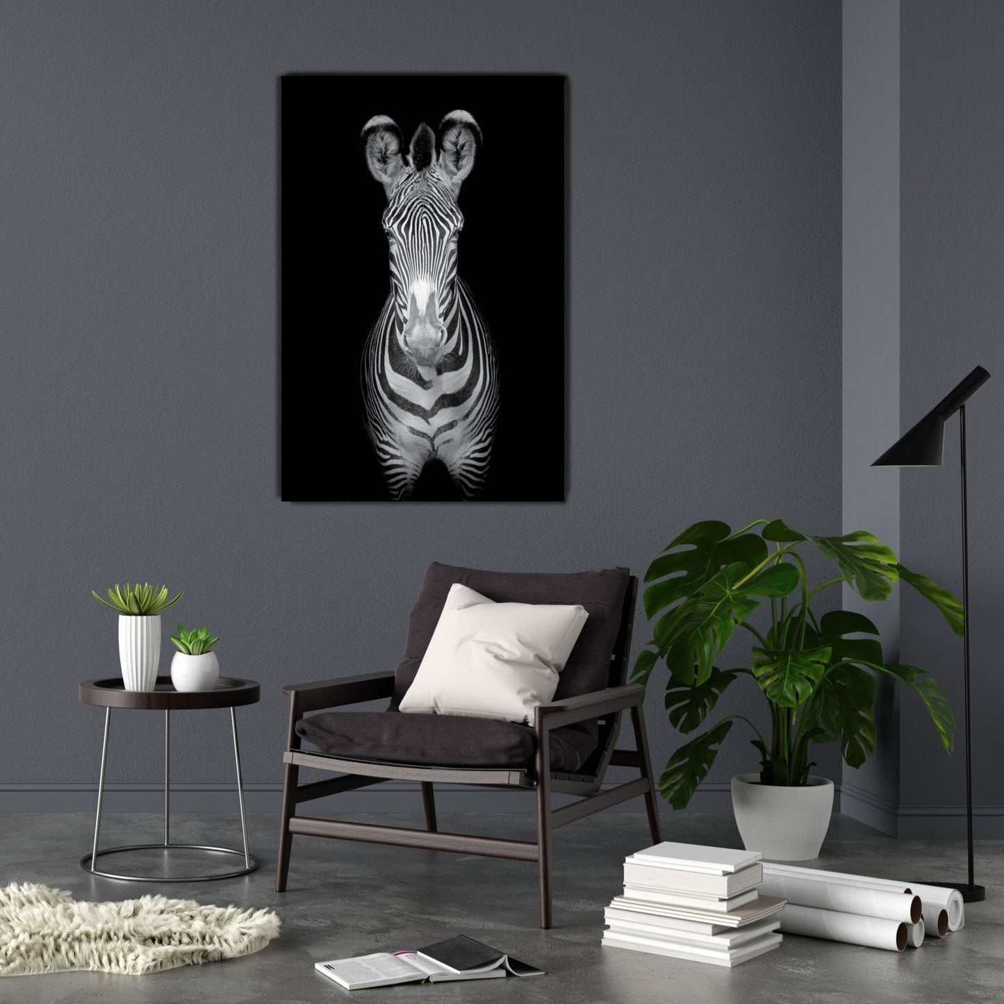 NC-38 GREVY Zebra Mono Modern Acrylic Wall Art