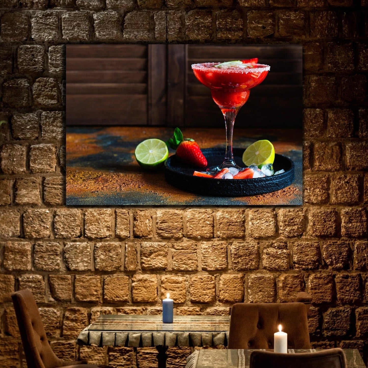 NC-44 STRAWBERRY Cocktail Modern Wall Art TG